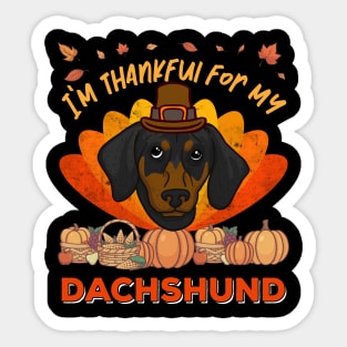 Thankful for my Dachshund Dog Cute Thanksgiving Sticker